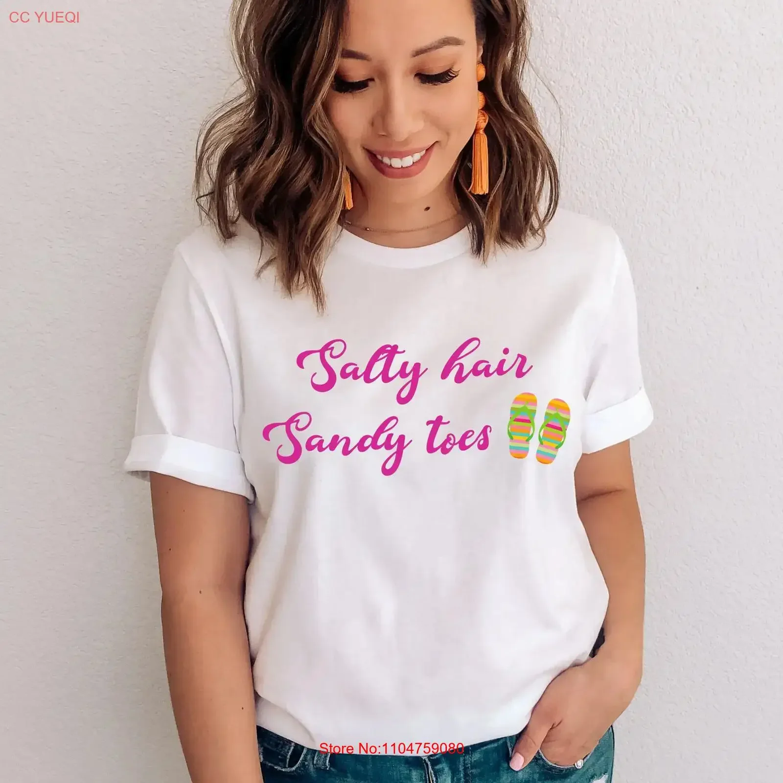 Salty Hair Sandy Toes T Shirt Beachy Sun Lover Beachgoer Ocean Beach Summer vintage Washed designer clothes Stretched