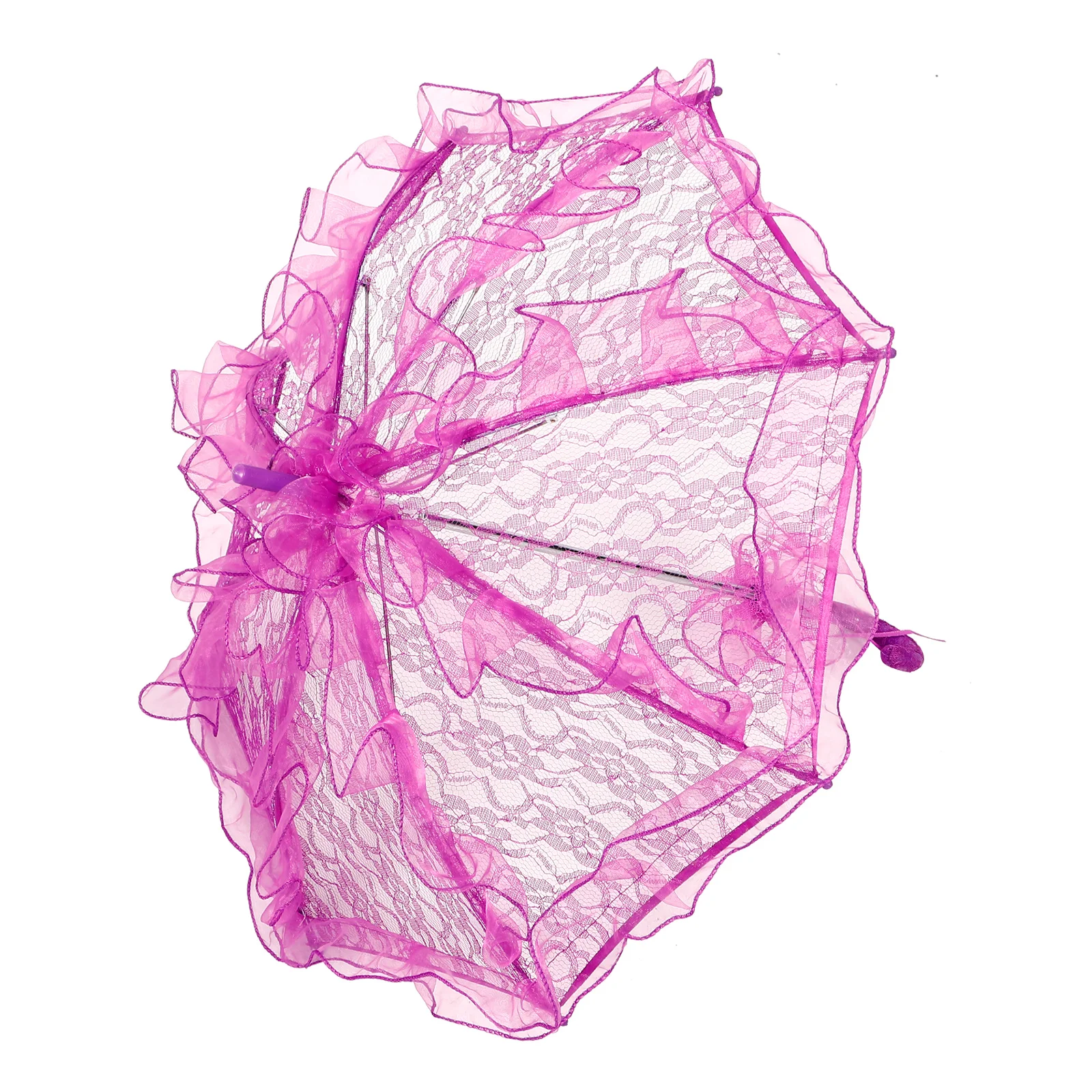 

Wedding Umbrella Pink Lace Parasol Vintage Bridal Shower Decorative Handmade Cotton Photo Props Umbrella for Bride Photoshoot