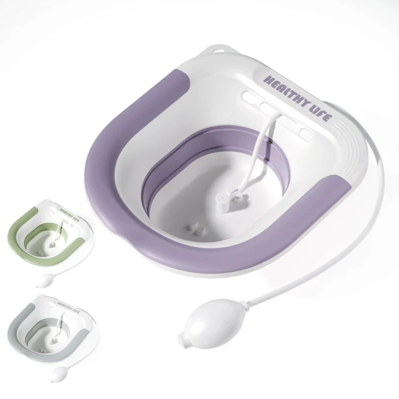 Foldable Portable Ergonomic Toilet Sitz Bath Soaking Basin for Pregnant Women and Hemorrhoid Patients Treatment Care