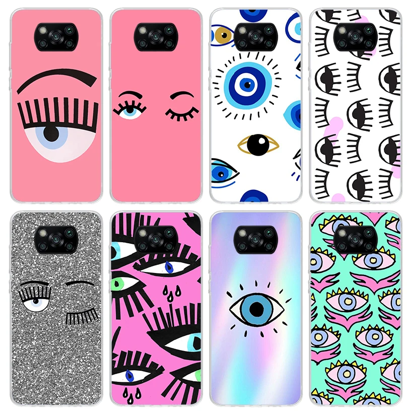 Ferragnies Eyes Chiara Phone Case For Xiaomi Poco X6 X5 X4 X3 Nfc F6 F5 Pro F4 Gt M5S M4 M3 F3 F2 F1 Silicone Shell Print Fundas