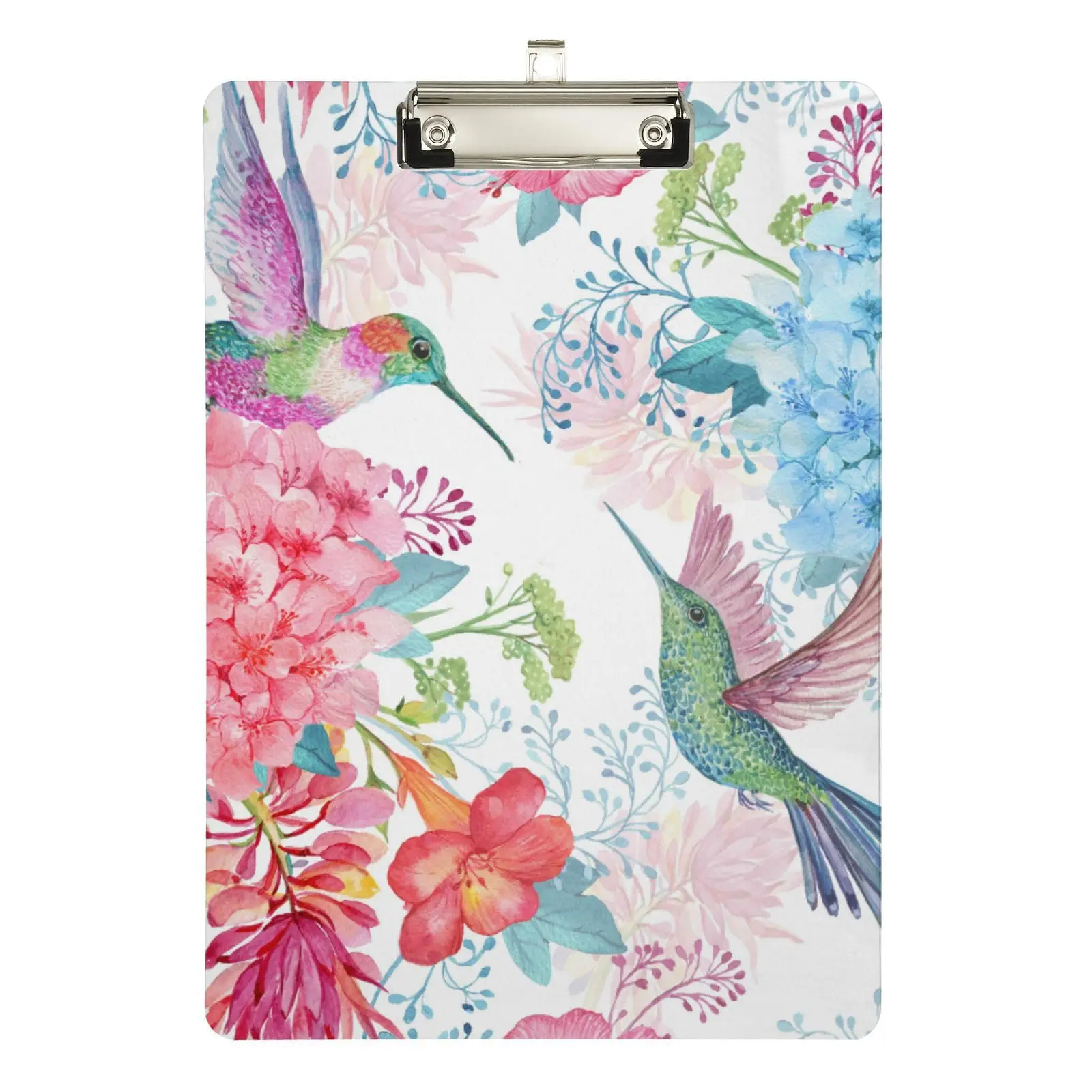 Cute Birds Pattern Acrylic Clipboard A4 Letter Size Plastic Clipboards Decorative Clipboard for Classroom School and Office Use