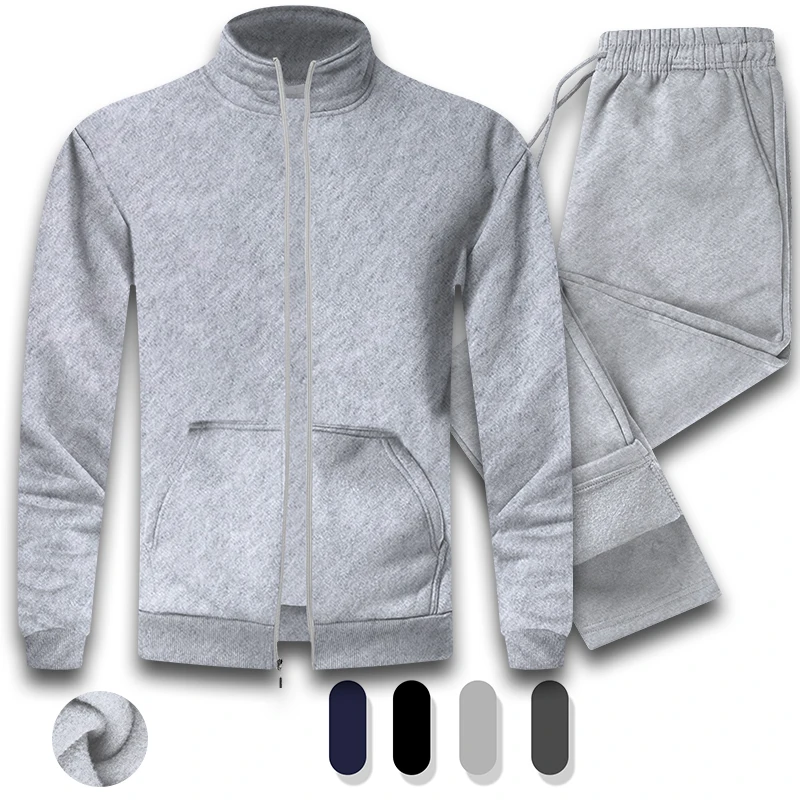 Men\'s Casual Athletic Tracksuit Long Sleeve Sweatsuit Set Full Zip Running Jacket and Pants 2 Piece Outfits