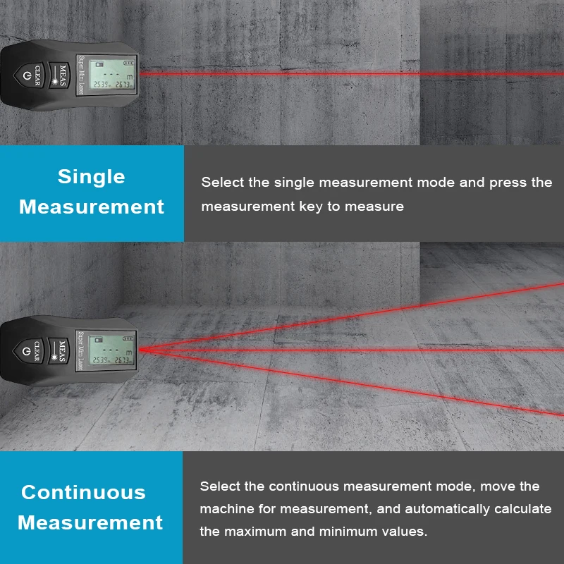 Pracmanu 30M Laser Rangefinder Digital Distance Meter High Precision Mini Laser Rangefinder USB Rechargeale Measurement Tool