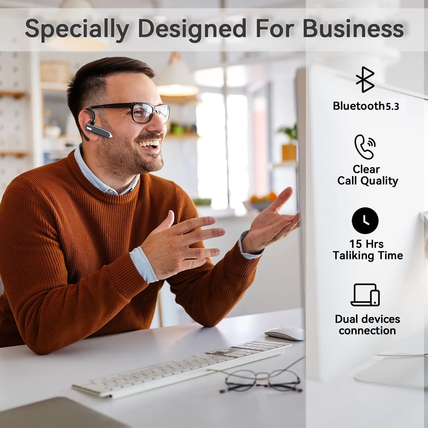 NEW Bluetooth V6.1 Drive Earphones Wireless Hook Design Comfortable Mobile Phone Alternate Headphone For Left/Right Ear Headset
