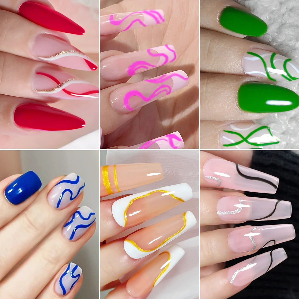 Heimat Frisch Vernis à ongles gel à ligne unique, vernis à ongles gel rayé/deoodle, adapté à toutes les saisons, design rayé,