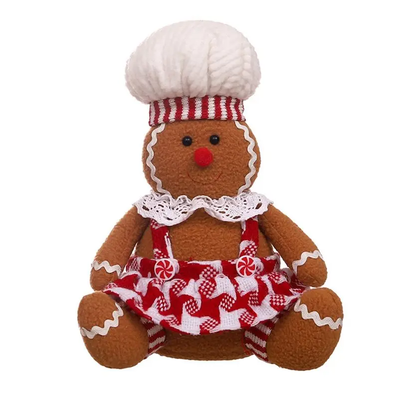 B62B-Christmas Decorations, Cartoon Sitting Gingerbread Figurines, Desktop Decoration Props
