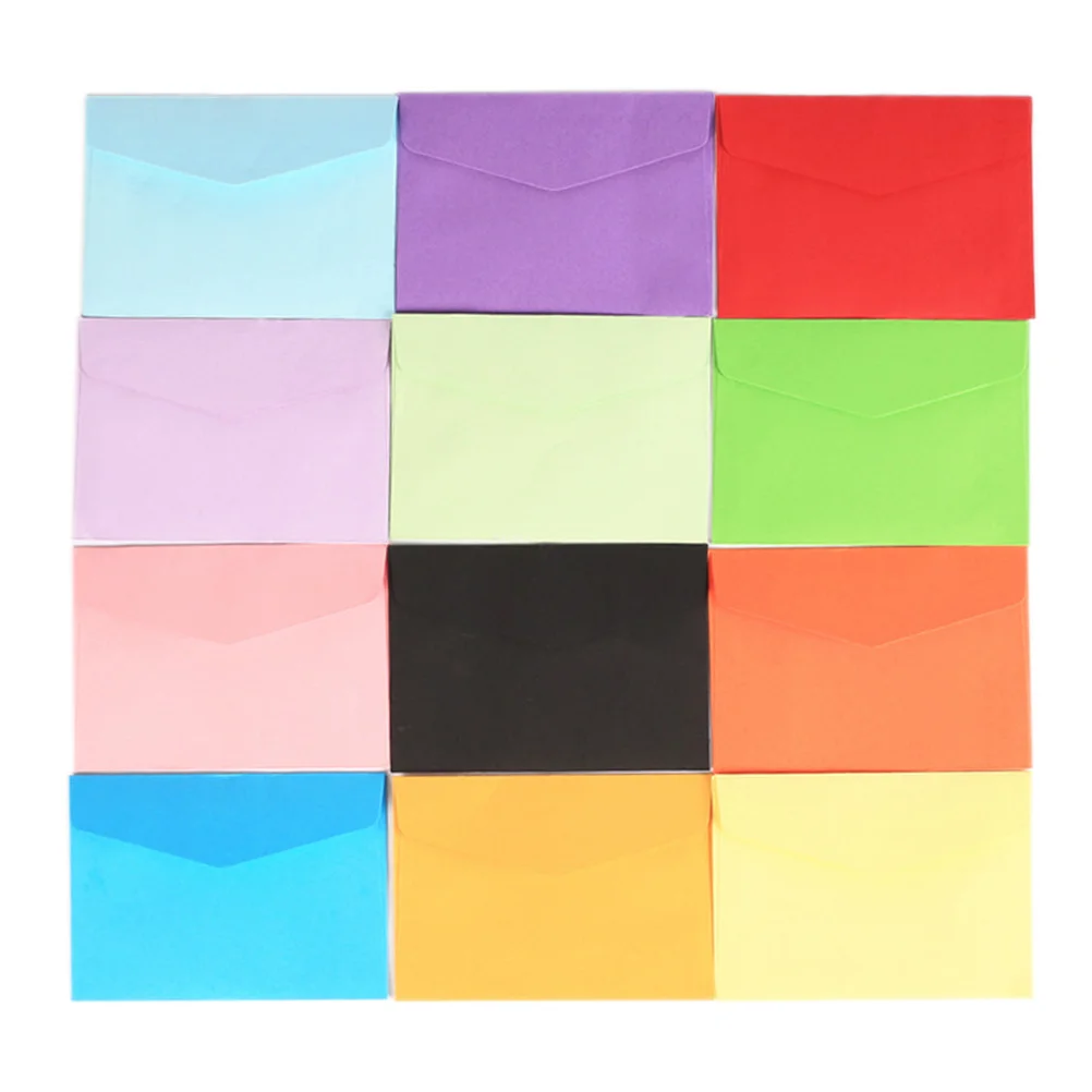 

100 шт. красочные конверты мини легко закрыть ассортимент идеально подходят для подарочных открыток, букв, приглашений, дня рождения, свадьбы