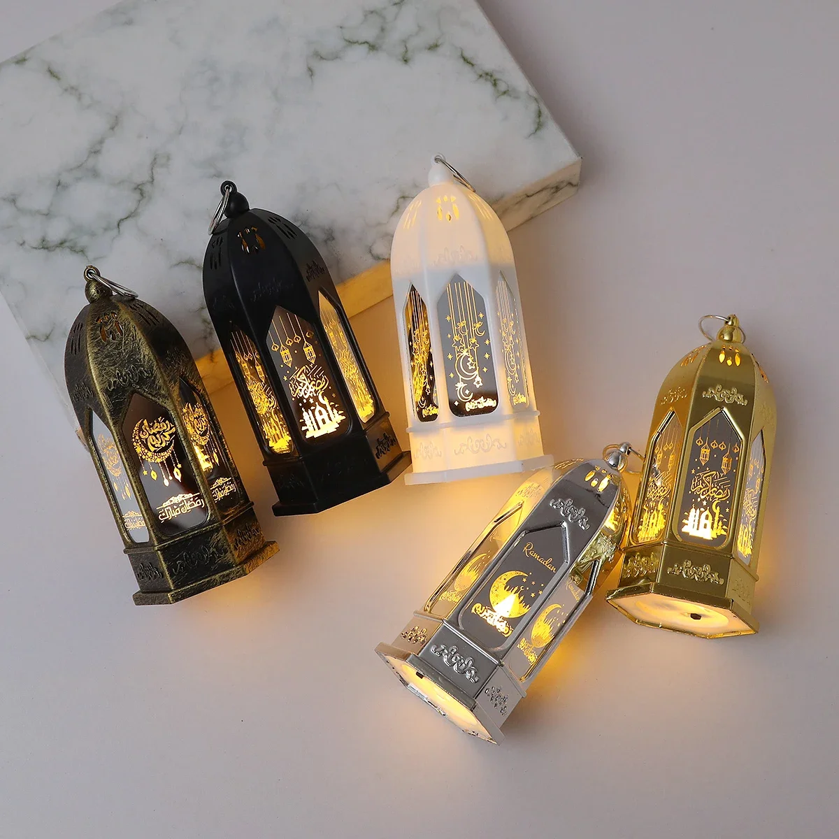 Muslim Ramadan Decor Lantern Ornament EID Mubarak Moon LED Candle Lamp Eid Al Adha Gift Gurbang Ramadan Decoration for Home 3