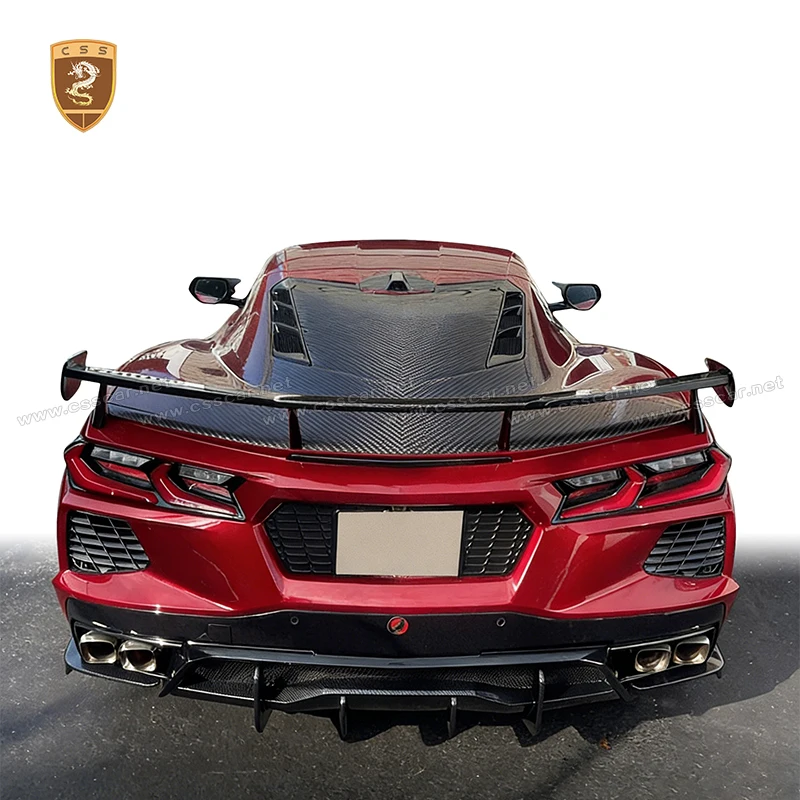 

Новое карбоновое заднее антикрыло для Chevrolet Corvette C8 2020-2021: Стильный спойлер для тюнинга гоночных автомобилей, замена штатного заднего крыла