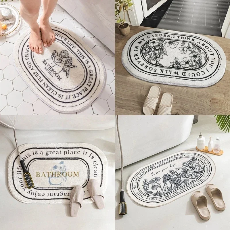 Non-Slip Bath Mat INS Style Doormat Absorbent Carpets Entrance Mats Balcony Porch Area Rugs Living Room Bathroom Alfombra Baño