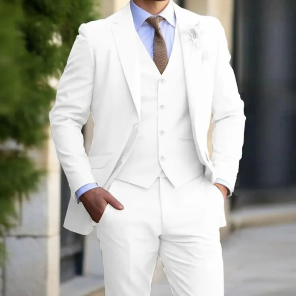 

Business Casual Men's Three-piece Suit Groom Wedding Banquet Plus Size Korean Style