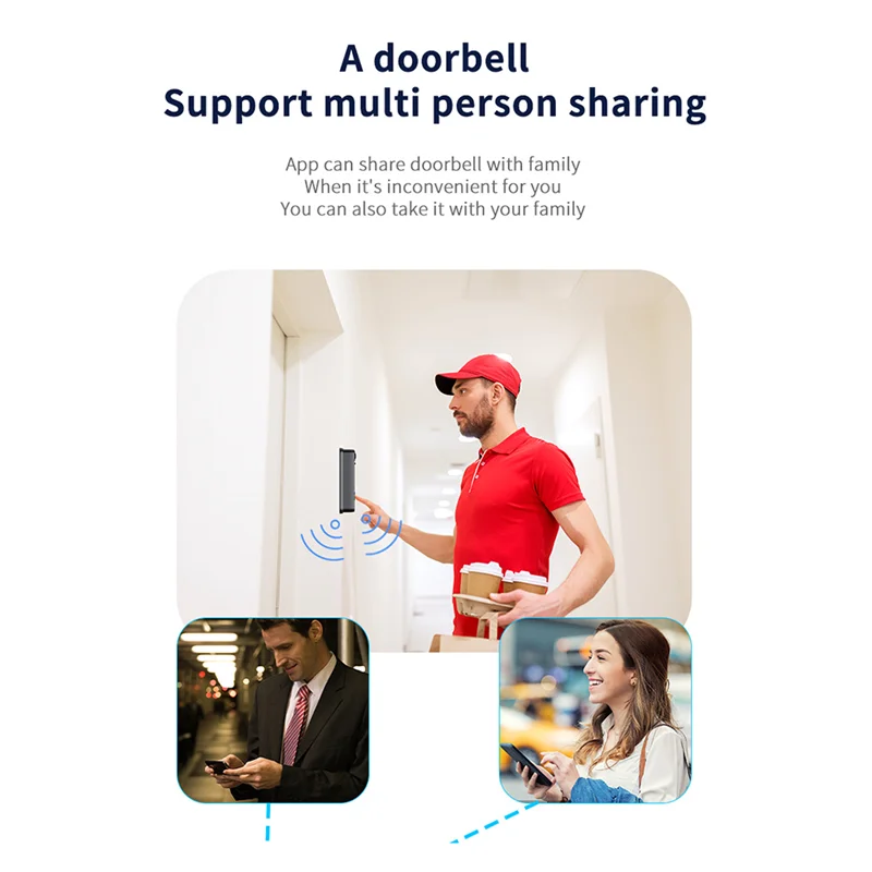 WiFi Inteligente Vídeo Campainha Set, Suporta Telefone Móvel, Interfone Remoto, Alta Definição, Grande Angular Visual