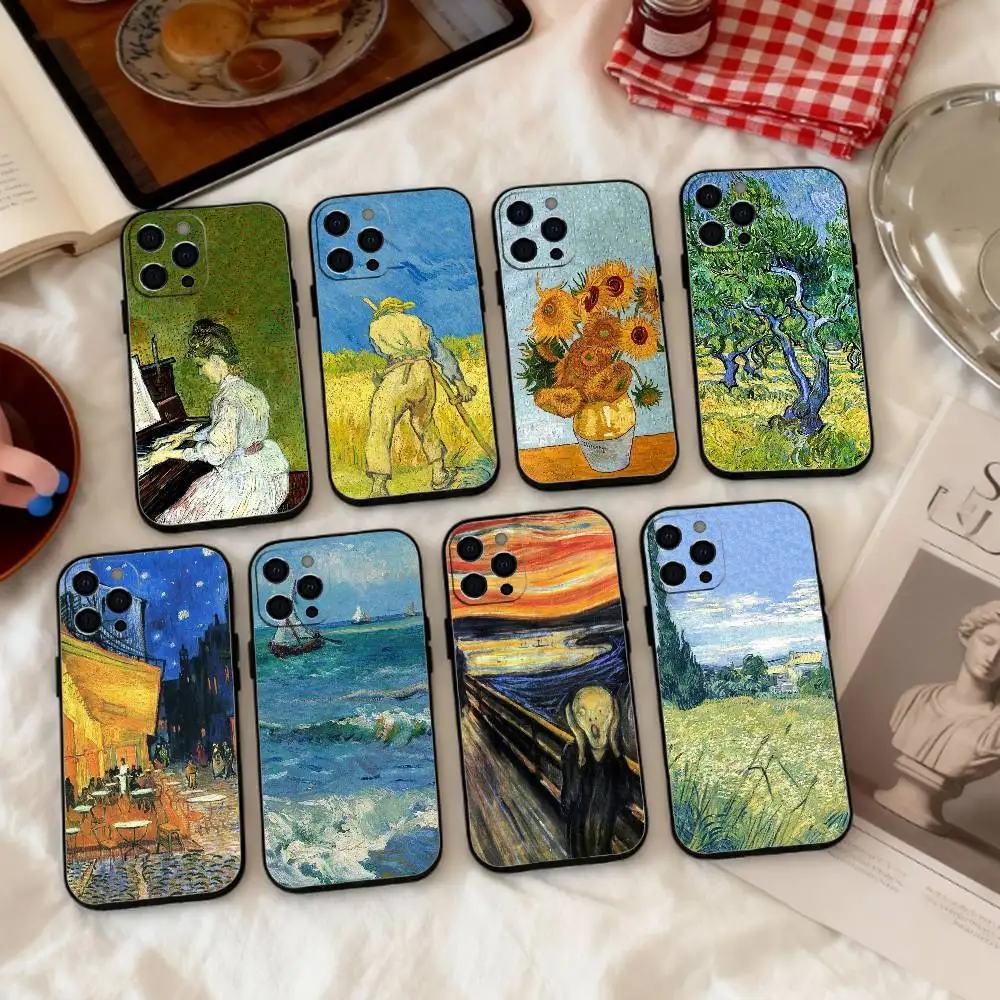 

Vincent V-Van Gogh Oil Painting Phone Case Silicone Soft For IPhone 17 16 15 14 13 12 11 X XR Plus Pro Max Plus