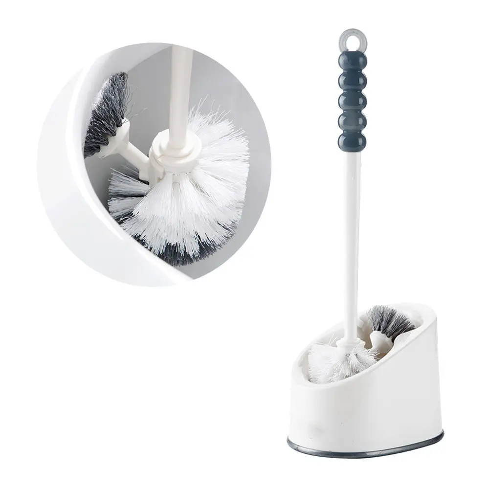 

Plastic Long Handle Toilet Brush Heavy Duty Bathroom Cleaning Tool Portable Toilet Brush and Holder Efficient Corner Cleaning