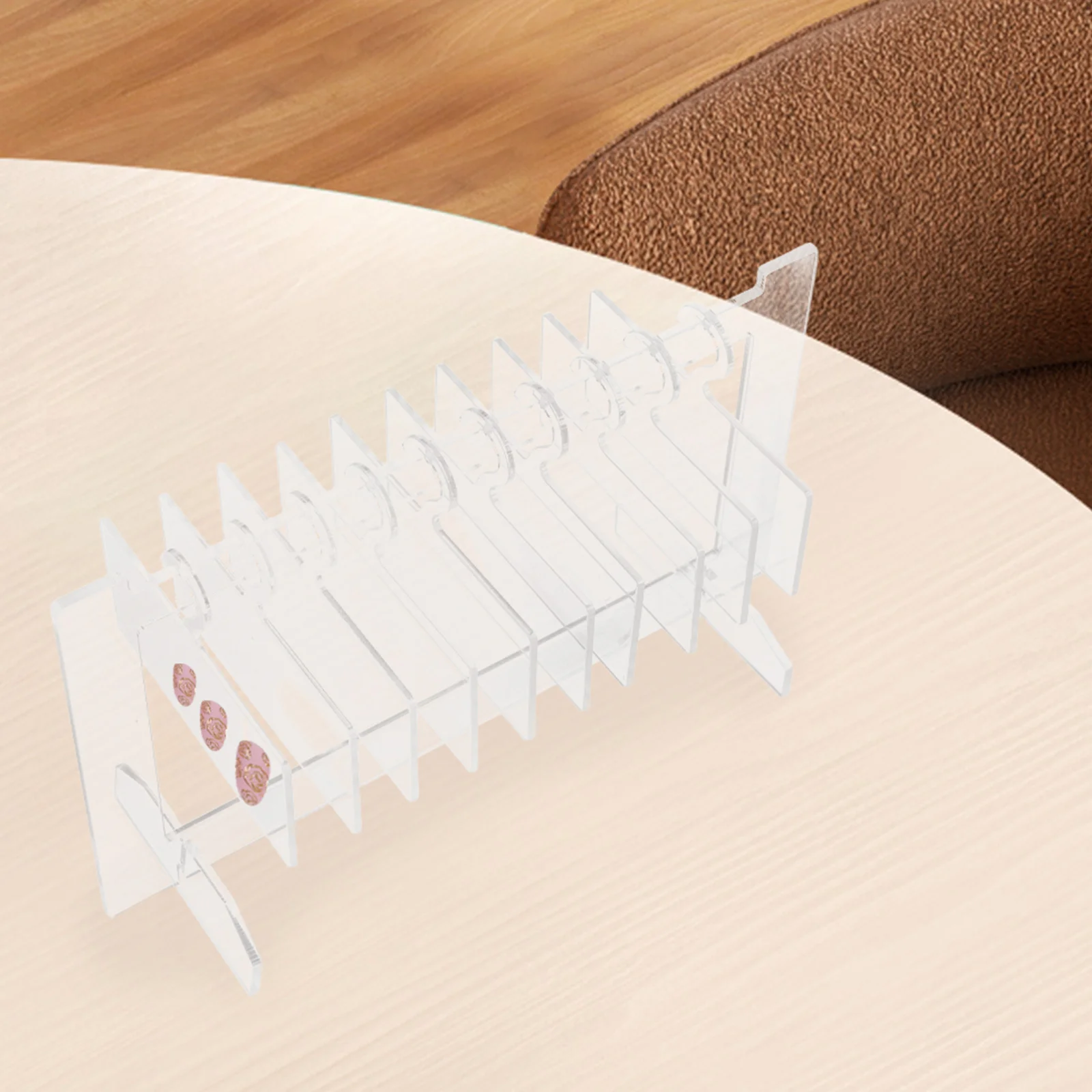 ชุดอุปกรณ์จัดเก็บเล็บอะคริลิค 1 ชุด รูปทรงไม้แขวนเสื้อขนาดเล็ก สำหรับจัดเก็บเล็บปลอม แบบใส สำหรับใช้ในร้านทำเล็บ