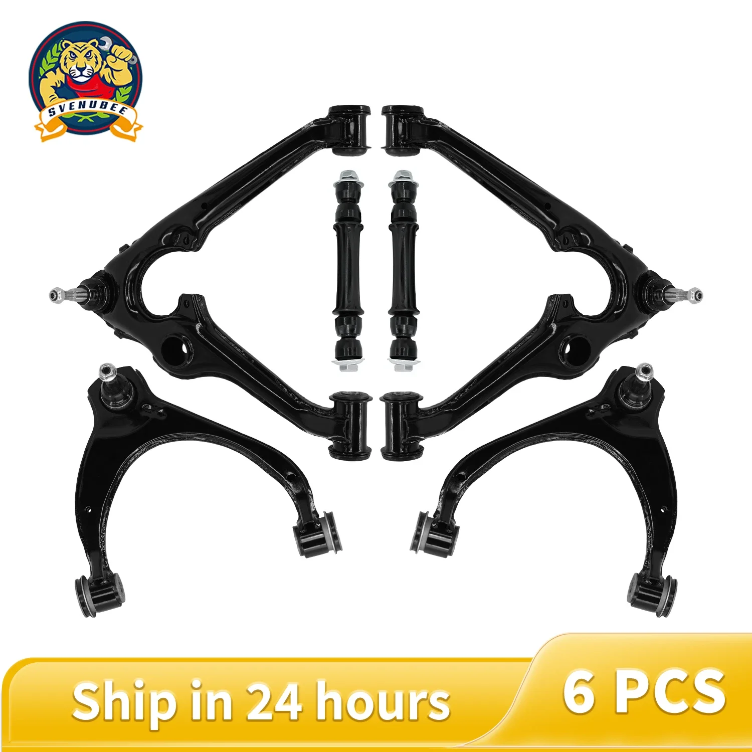 Svenubee Front Lower Control Arm Stabilizer Link 6pcs for Chevrolet Silverado 1500 Cadillac Escalade GMC Sierra 1500 2016-20