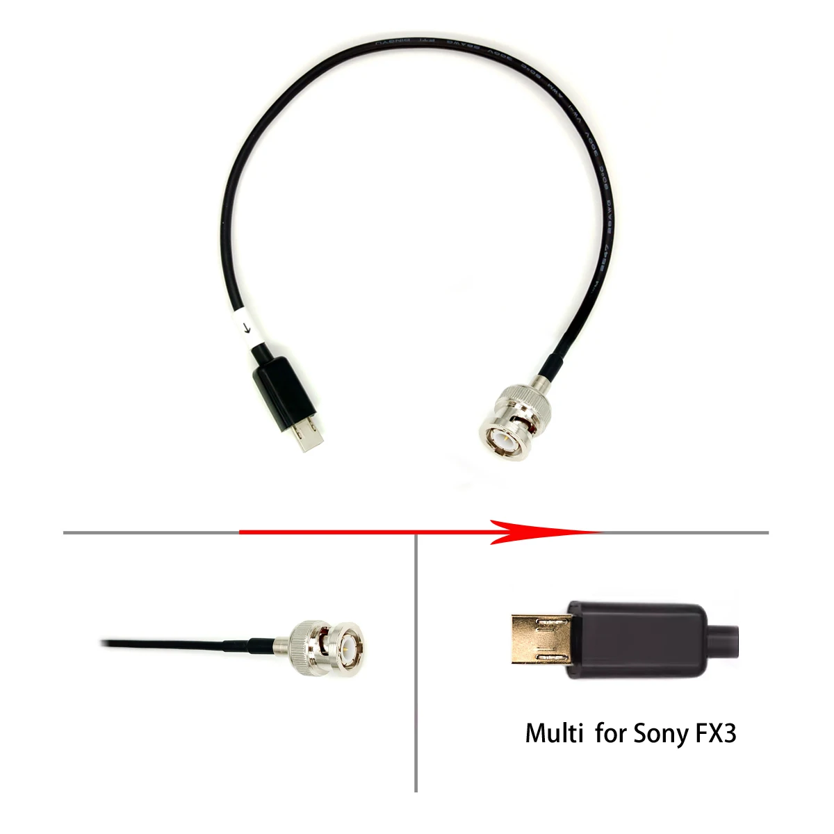 Denecke JB-1 BNC to Micro Multi Timecode Cable for Sony A7M3, A7M4, A7S2, A7S3, A7R3, A7R4, A7R5 A1 A7S3 Time Code Cable