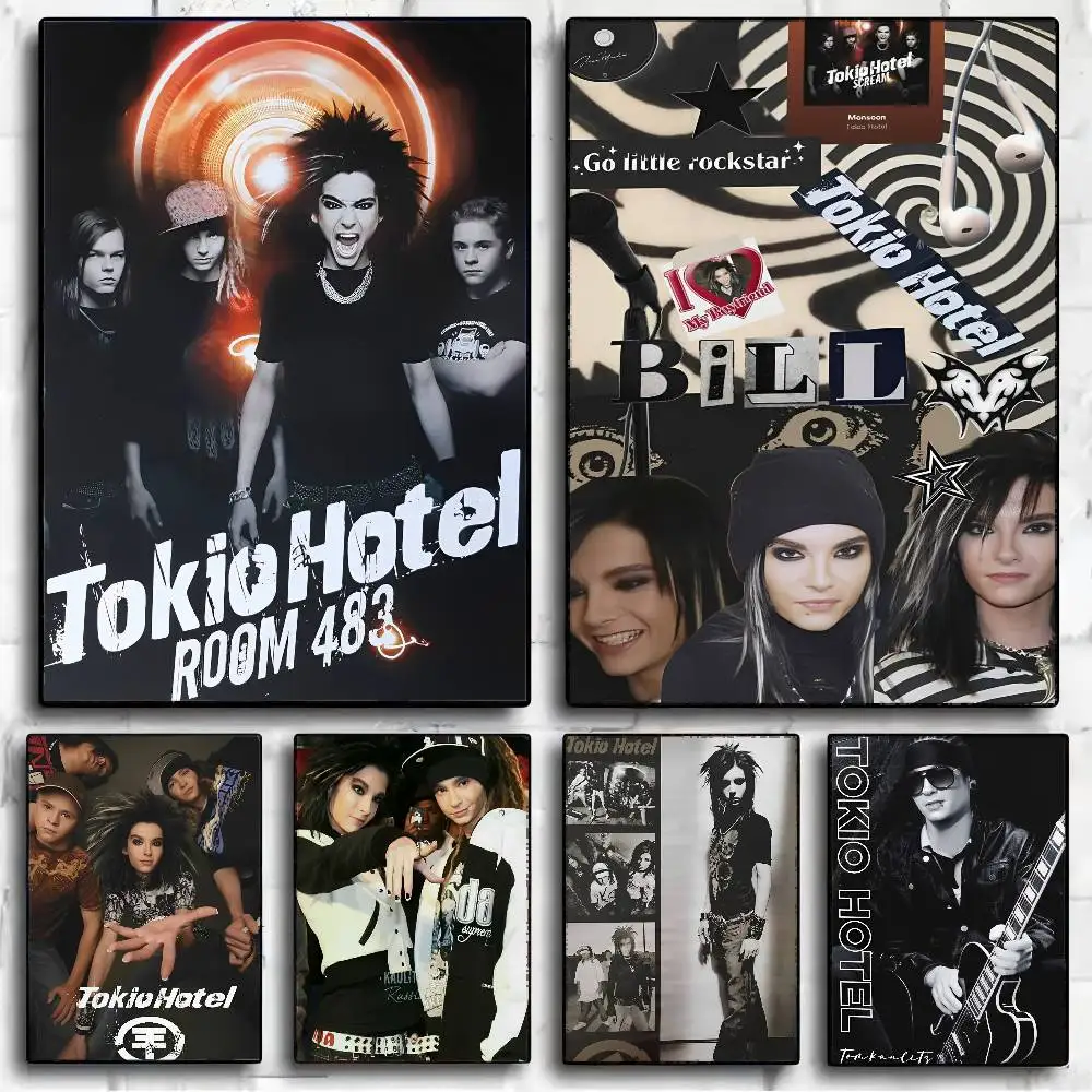 Tom Kaulitz Tokio Hotel klassische Vintage-Poster, wasserfester Papieraufkleber, Kaffeehaus, Bar, Heimdekoration