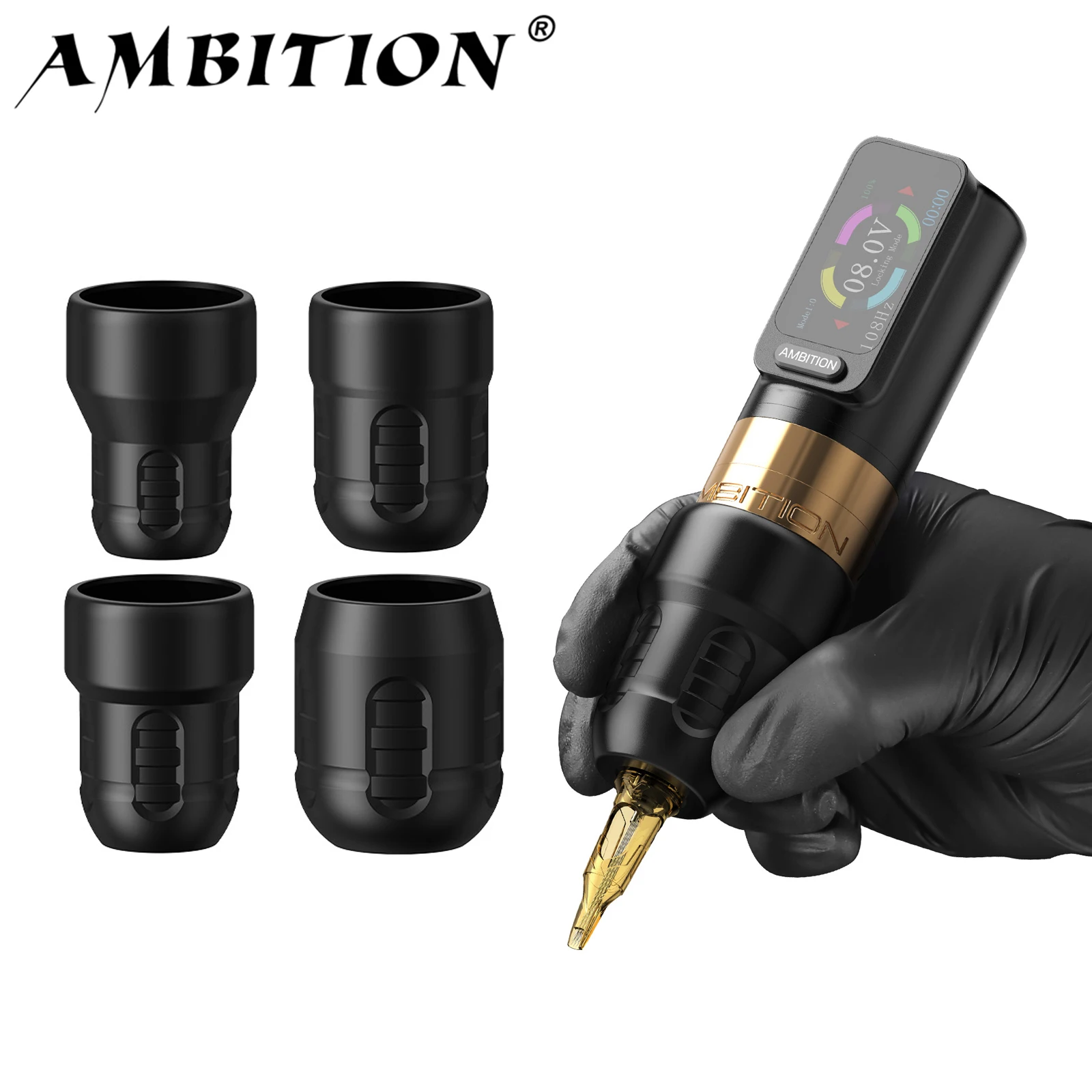 

Ambition P2 Disposable Tattoo Grip Size 28-32-36-42mm 12pcs Silicone Material for Ambition Wireless Tattoo Machine Pen Equipment