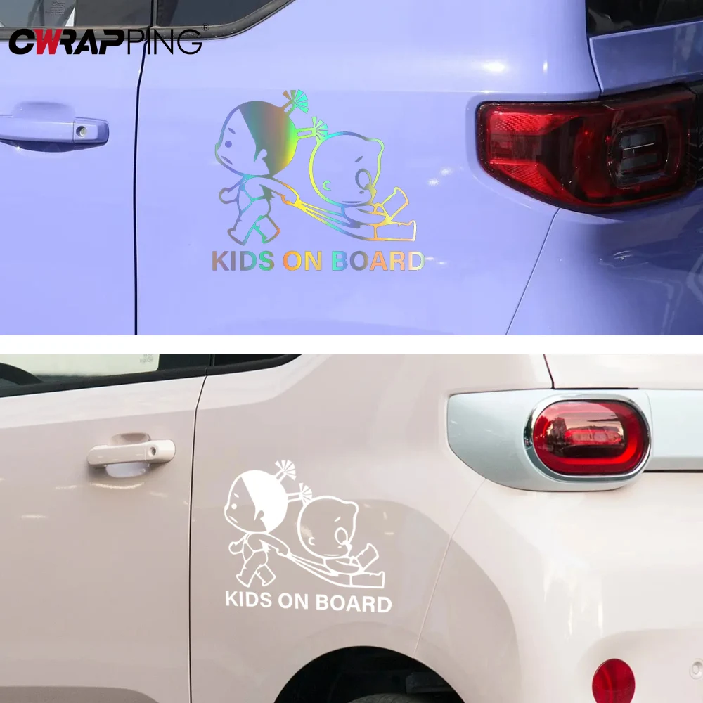 1 قطعة سيارة عاكس ملصق الطفل على متن ليلة القيادة تحذير علامة ذاتية اللصق الشارات لملحقات ملصق عاكس السيارات #2