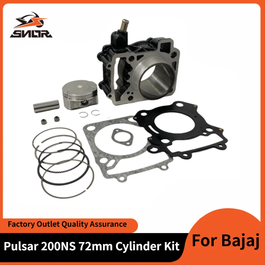 SNOR-Kit de cilindro de diámetro de 72mm para motocicleta, Motor para BAJAJ Pulsar NS200 Rouser 200 NS AS RS BS3 36JL0007 JL521002 JL511022 Motoblock
