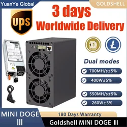 Goldshell Mini Doge Ⅲ Ltc Doge Munt Mijnwerker 550mh/S 700mh/S ± 5% 260W 400W Laag Stroomverbruik Dual Mode Scrypt Algoritme Doge 3