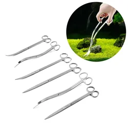 Aquarium Scissor Tools Fish Tank Tweezer Plants Wave Scissors Grass Stainless Cleaning Tools Storage Holder Aquarium Accessories