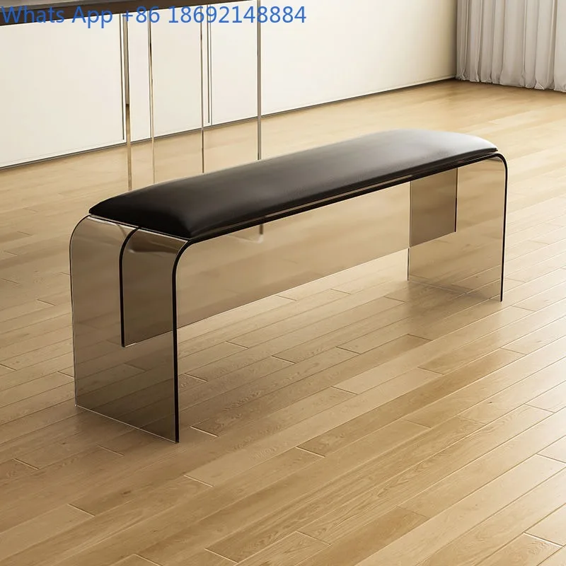 Acrylic Light Luxury Dining Chair Entrance Home Doorway Shoe Changing Bench Bedroom Bedside Bench Outdoor Minimalist