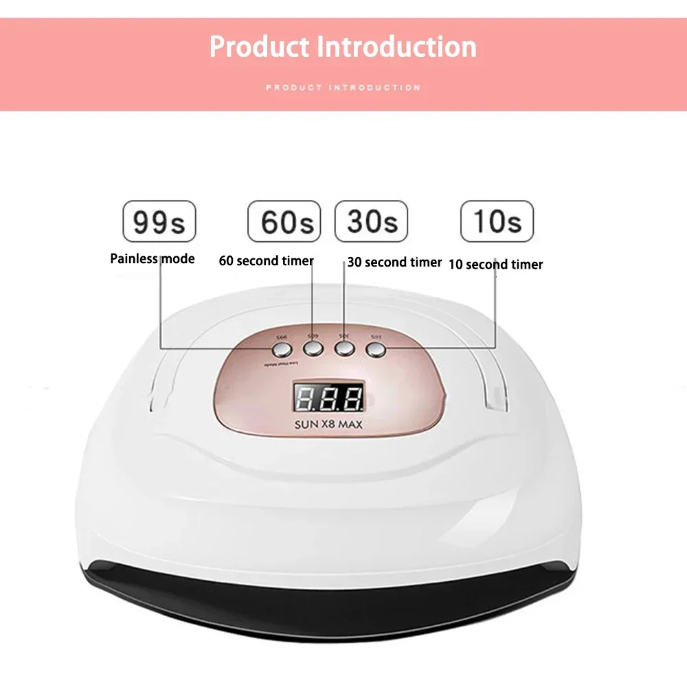 300 Watt Professional UV Nail Polish Drying Lamp, Fast Curing Gel Nail Polish Lamp, Drying Tool for Fingernails and Toenails