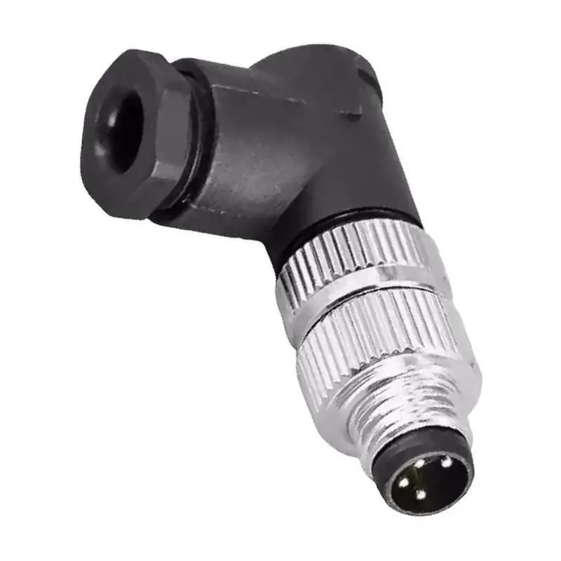 ABUH-10Pcs M8 Sensor Connectors Waterproof Angle Screw Threaded Coupling 4Pin For Electronics Male Plug
