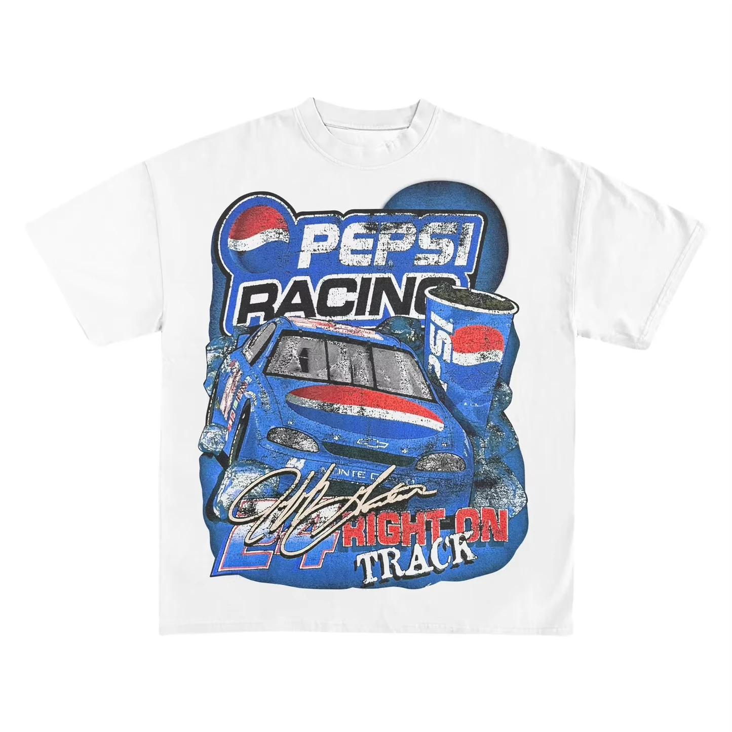

Pepsi Racing Мужская футболка с коротким рукавом Брендовая футболка Мужчины Женщины Хлопковые футболки Американская винтажная уличная одежда Y2k Топы Летняя одежда