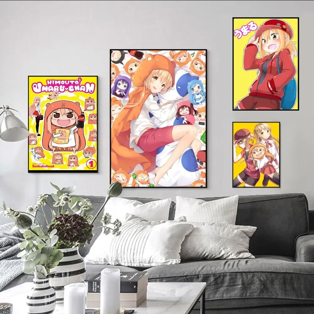 Himouto Anime Umaru chan Poster Self-adhesive Art Poster Retro Kraft Paper Sticker DIY Room Bar Cafe Vintage Decorative Painting