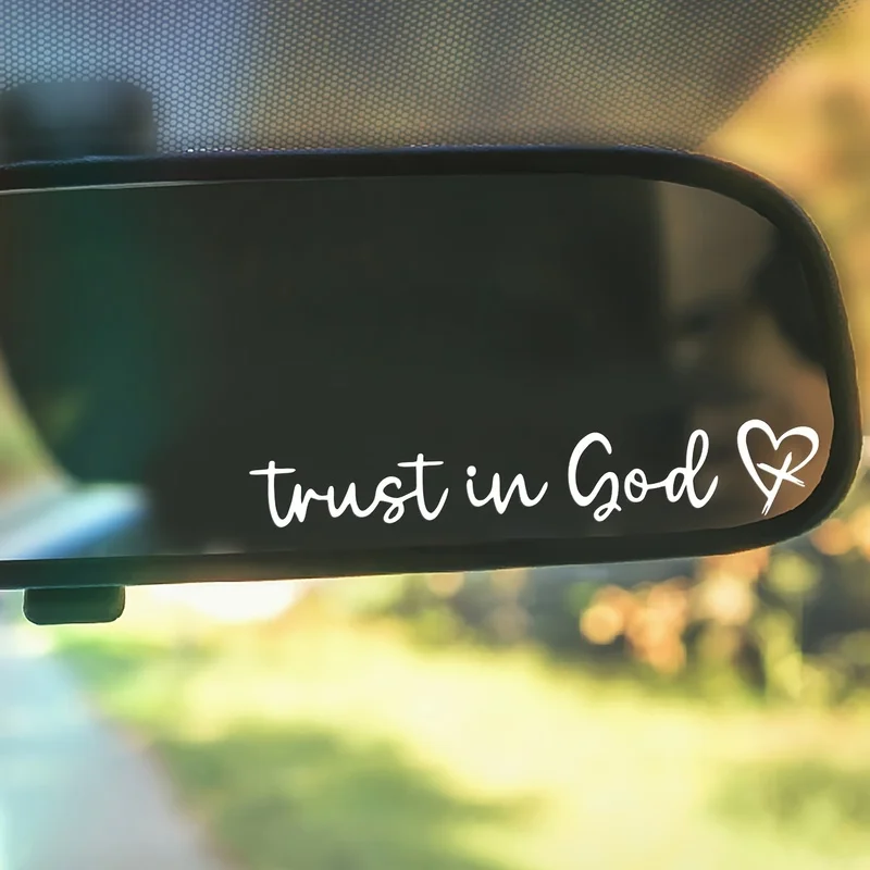 Full of irony，“Trust in God”Humorous style car mirrors and window stickers - The perfect choice for home and vehicle decoration