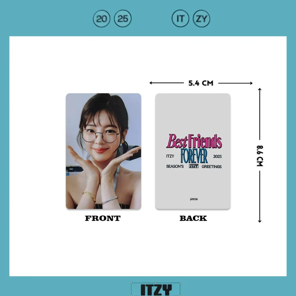 Kpop Idols ITZY 2025 Desk Calendar Season's Greetings Photo Card LOMO Card Yeji Lia Ryujin Chaeryeong Yuna Fans Collection Gift