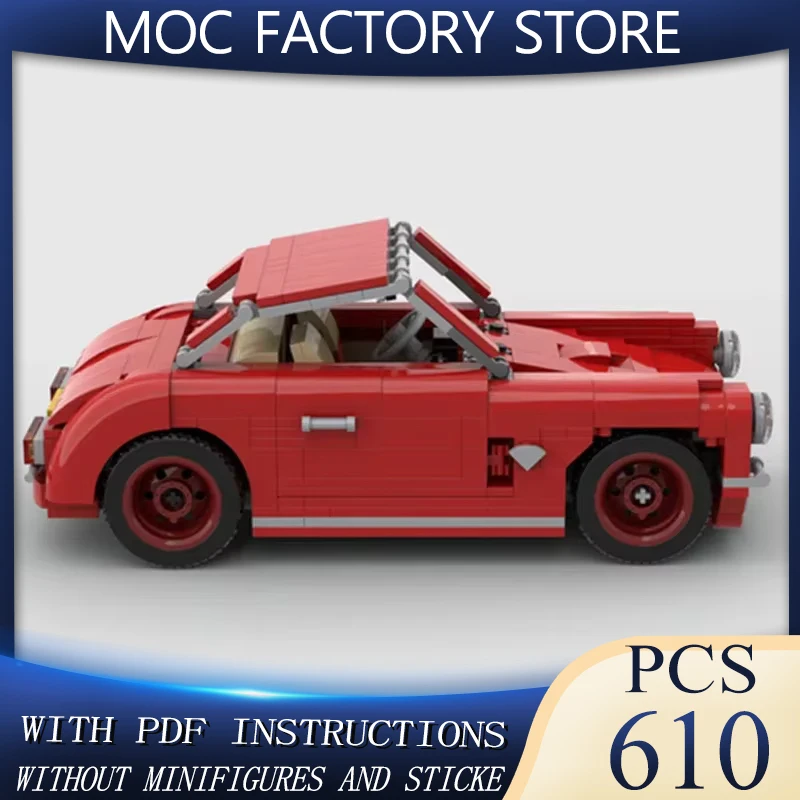 

Moc Building Blocks Compact Retro Classic Sports Car Technical Bricks DIY Assembly Construction Toys For Child Holiday Gifts