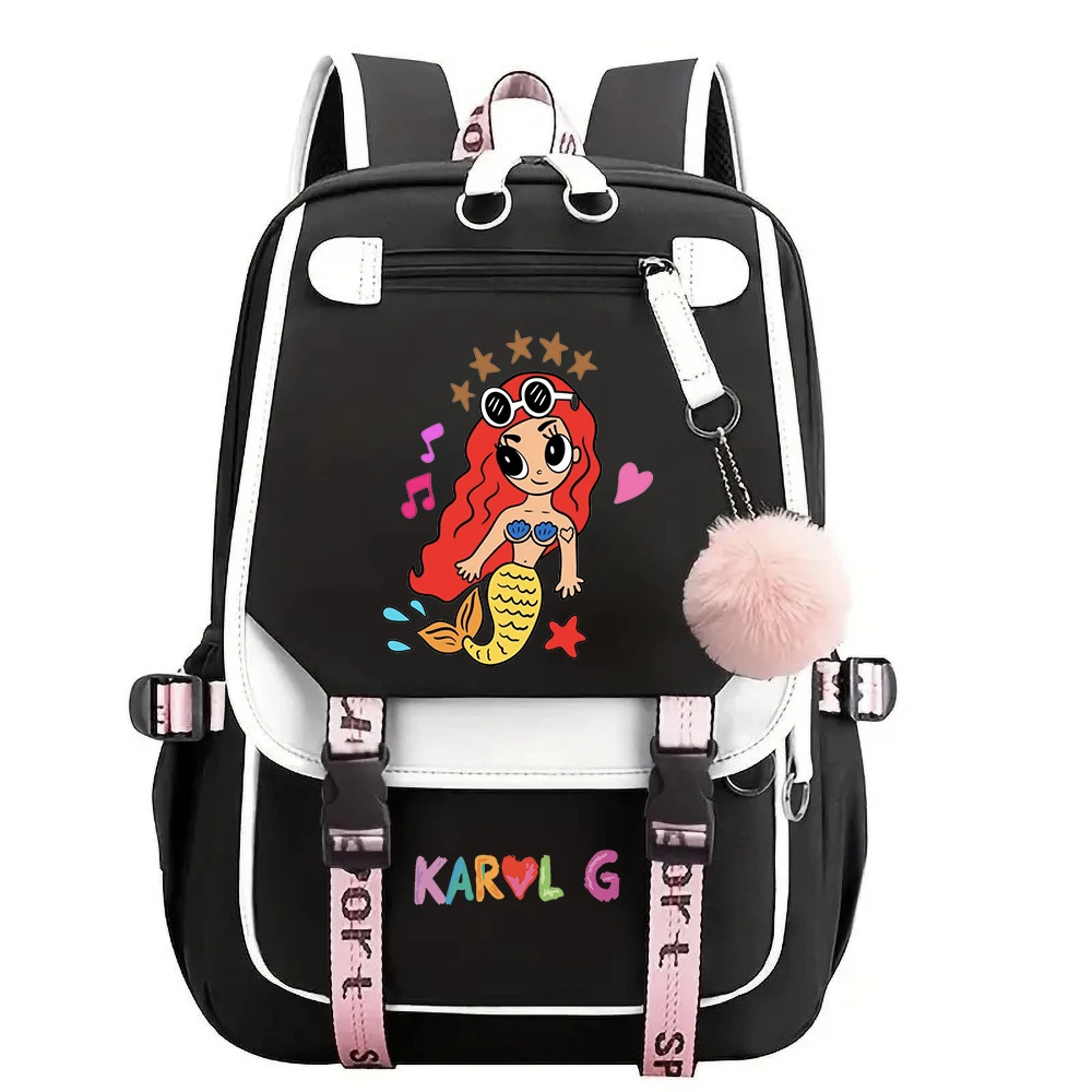 Karol G Bichota Backpack Plush Schoolbag  Funny Unisex Y2K Aesthetic Backpack