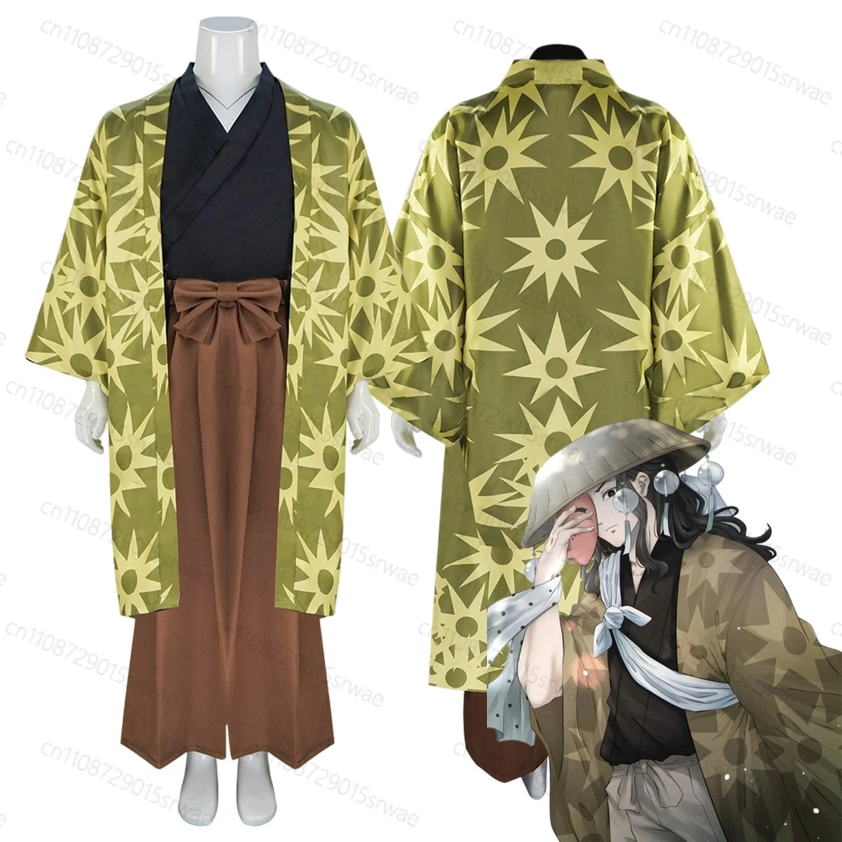 

Anime Demon Killer Cosplay Costumes Kimetsu no Yaiba Haganezuka Hotaru Cosplay Mask scarf Japanese Kimono Carnival Costume