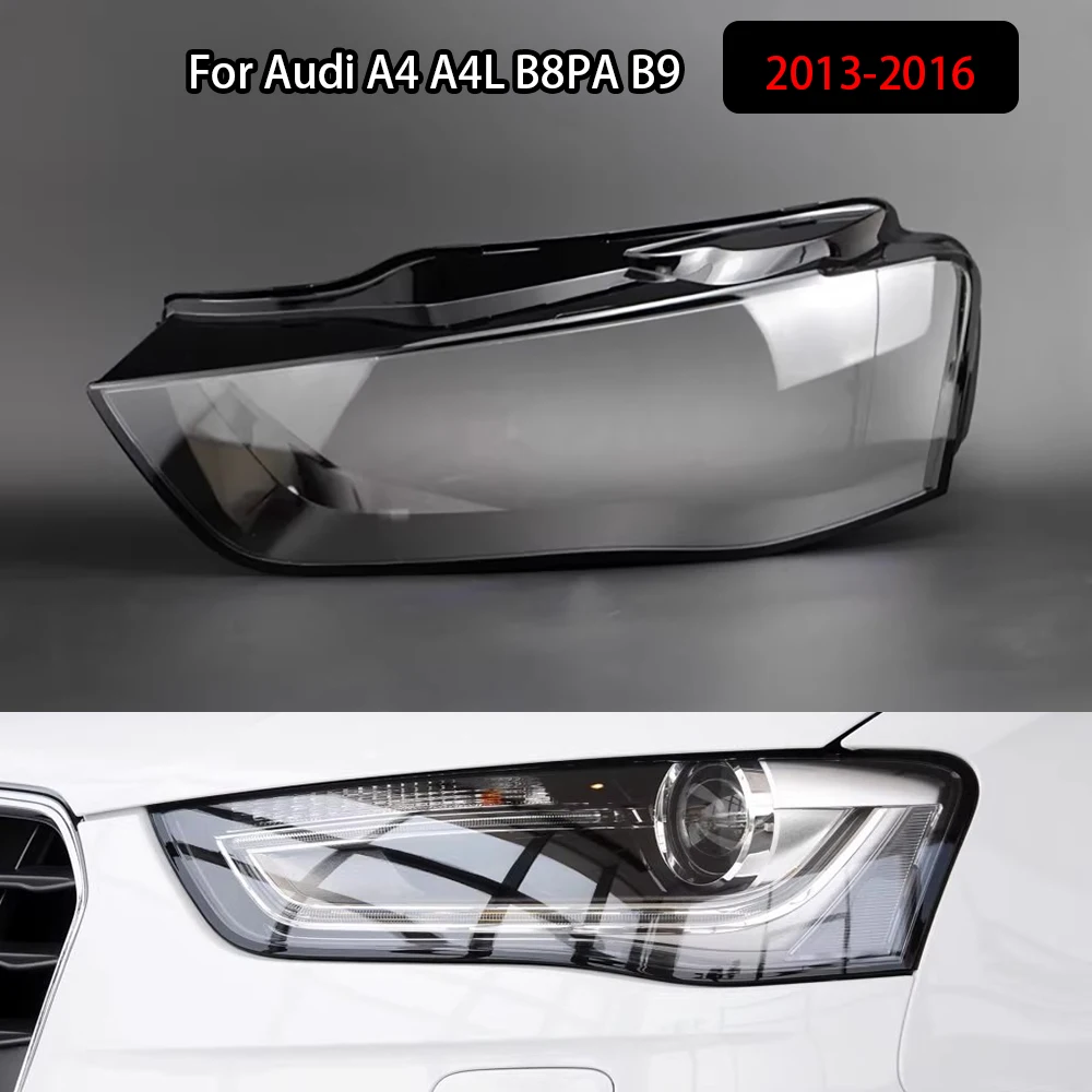 

For Audi A4 A4L B8PA B9 2013-2016 Headlamp Cover Headlight Shell Transparent Lens Plexiglass Replace Original Lampshade