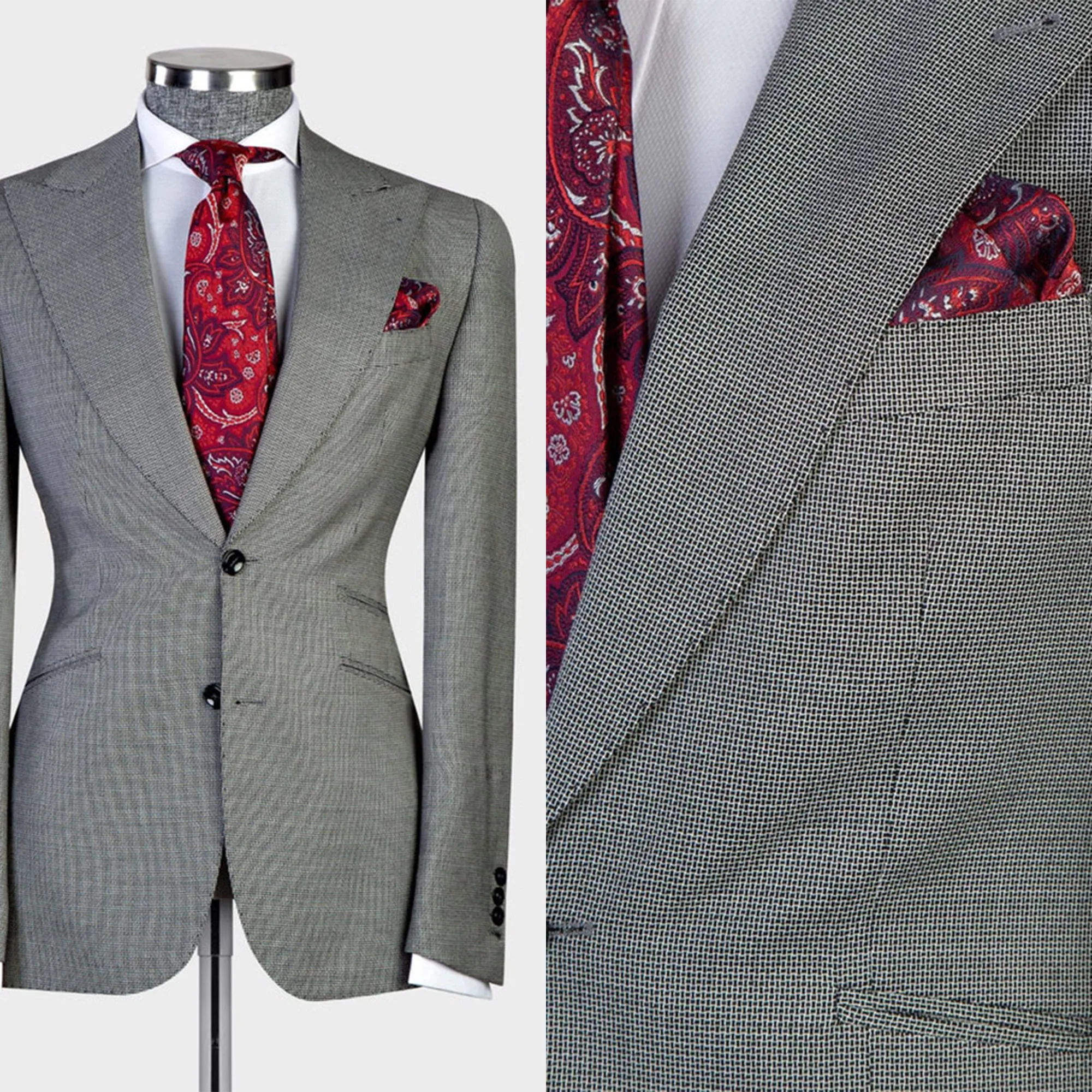 

New Style Men's Suit 2 Pieces Blazer Jacket and Pants Custom Made Business Formal Work Wear Wedding Groom Costume Homme