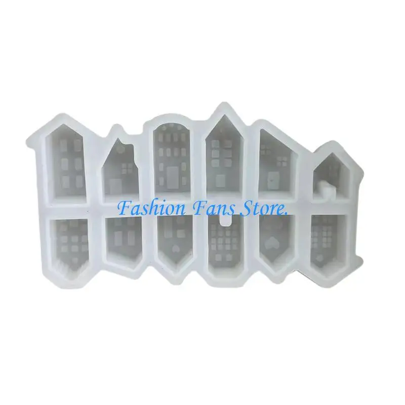  Flexible Silicone Mold Windowed Small House Decoration Making Mould Temperature Resistant Gypsum Mould for Ornament
