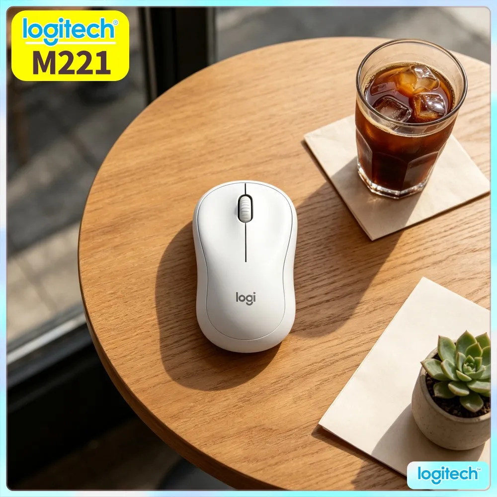 Logitech M221 Silent‑Sound Compact Office Mouse,Anti‑Interference 2.4G,18‑Month Battery,For Windows Mac Laptop Desktop Home PC