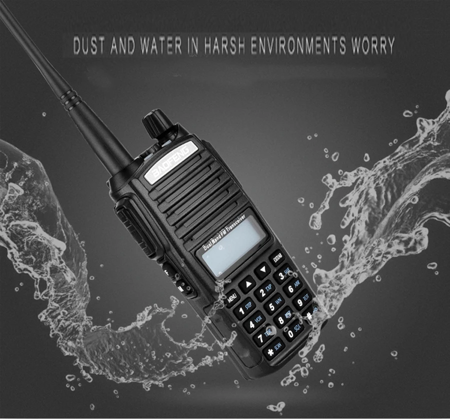 High Power 8W Baofeng UV-82 Walkie Talkie UV82 Dual Band VHF UHF FM Transceiver 10KM Long Range Hunting Two Way Ham CB Radio