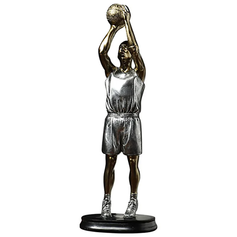 Resin Basketball Player Statue Teen Room Decoration Basketball Boy Ornaments Figures Sculptures Desktop Office Decoration Crafts