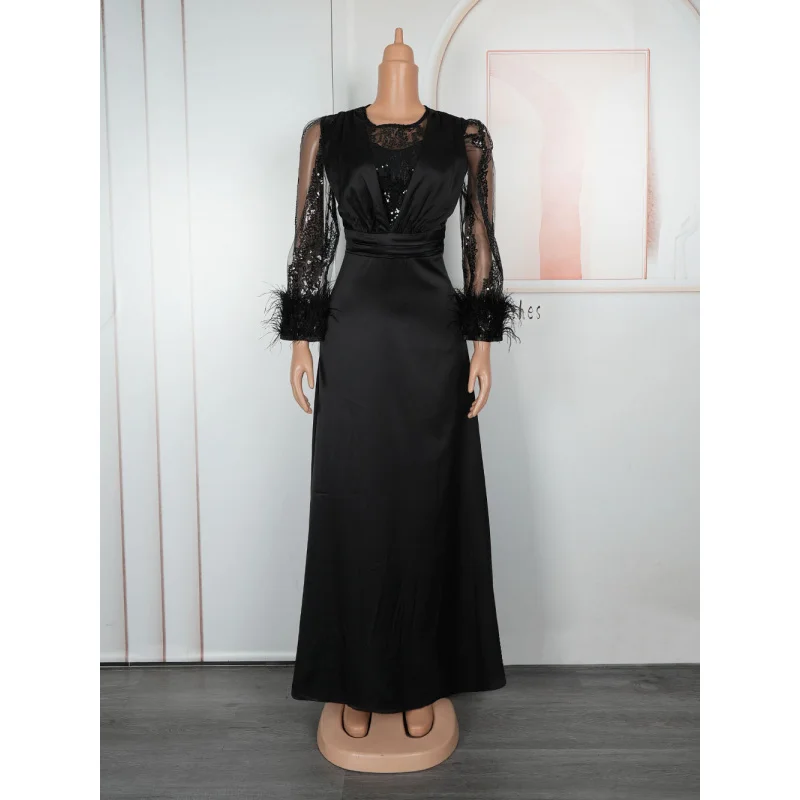 Abiti africani per donna Taglie forti Dashiki Abito lungo maxi con paillettes Elegante abito da sera da sposa musulmano turco Abiti africani