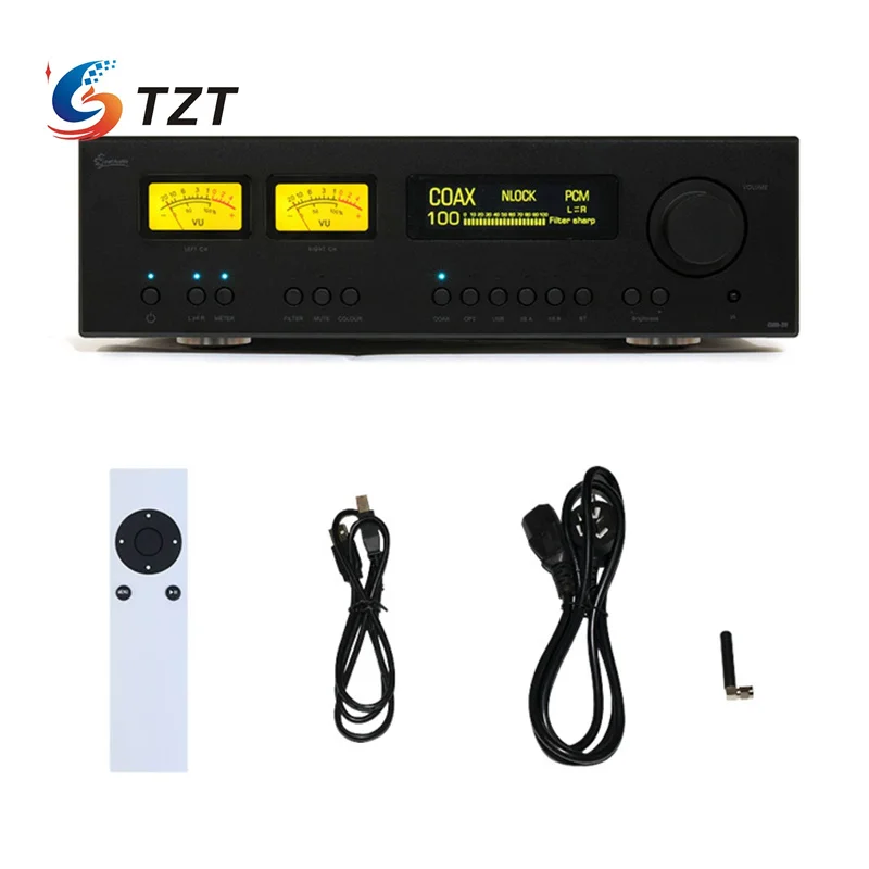 TZT Leafaudio Black CMD29 Dual AK4499EX Enthusiasts DSD Balanced Audio Decoder DAC Bluetooth with Double VU Meter