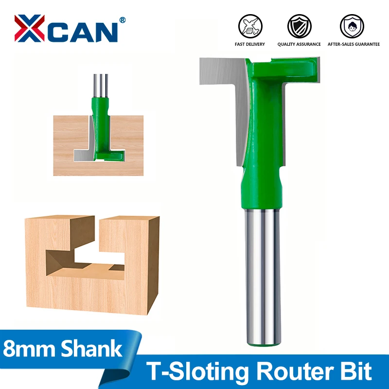 

XCAN 8mm Shank T-Sloting Router Bit T Type Slotting Cutter for Woodworking Engraving Tools Tenon Miling Cutter Wood Router Bits