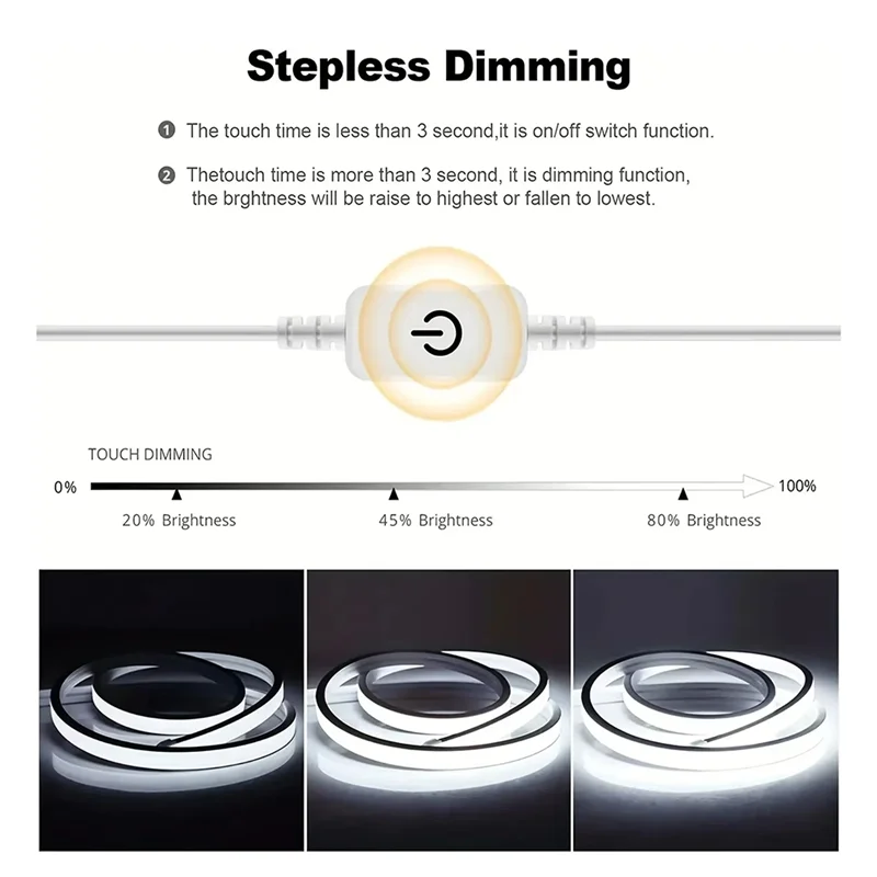 AK25-2M USB 5V Smart Neon Streifen Lichter Touch Sensor Dimmbare LED Lampe Wasserdichte Flexible Licht Für Home Zimmer Küche decor