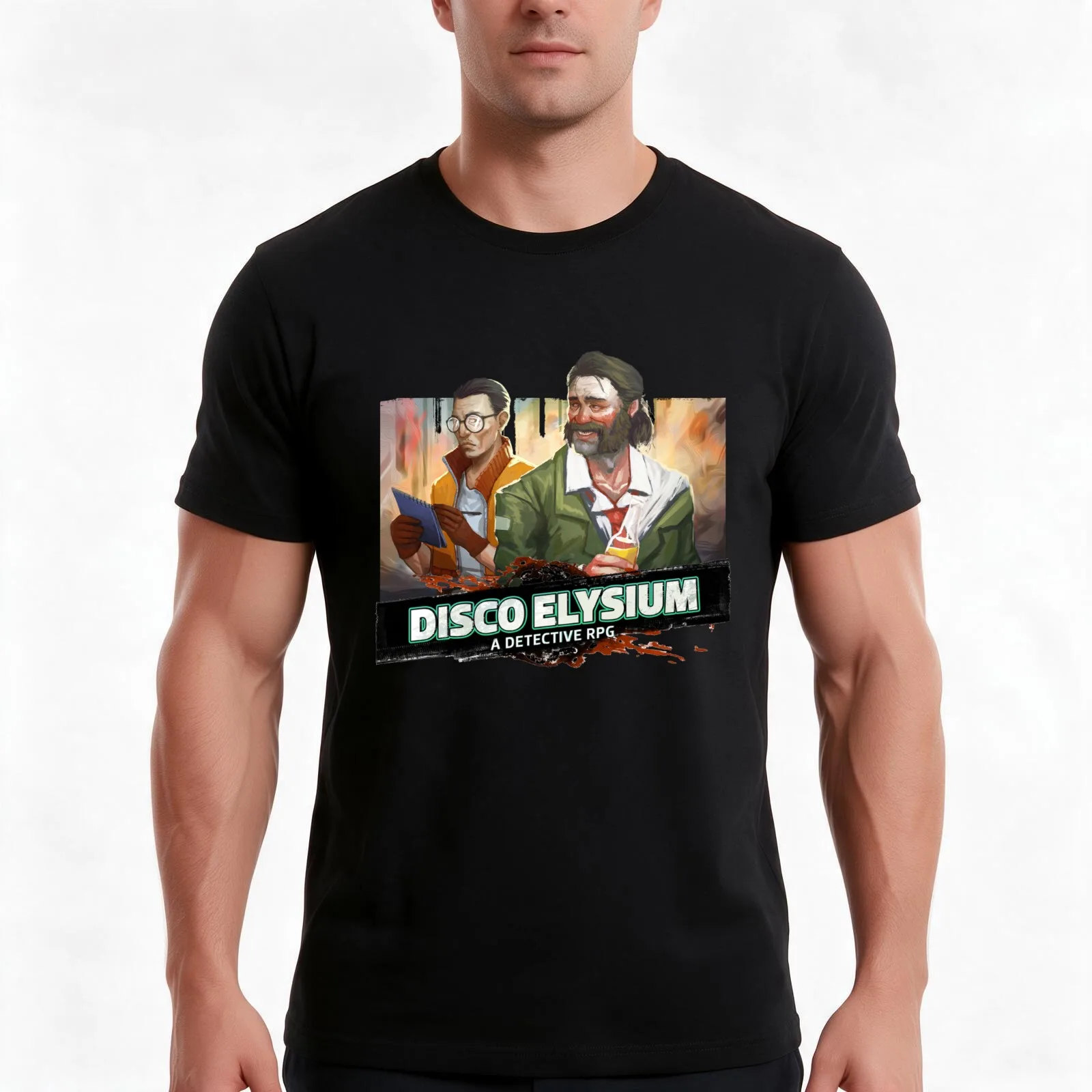 disco elysium lover T-Shirt, Summer Casual Cotton Tee, Oversized Streetwear Tops, Vintage Graphic Print, Loose Fit Short Sleeve