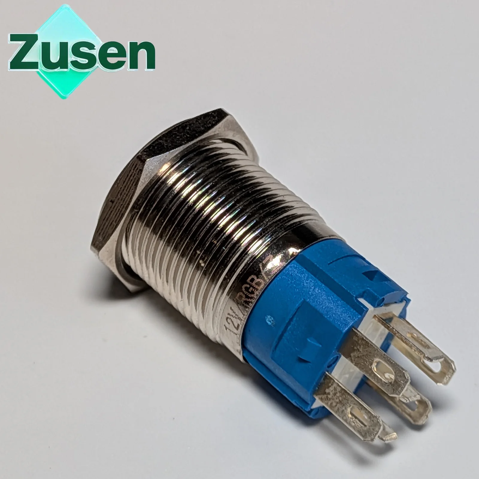 Zusen 16mm 1NO1NC Three-color Light RGB Ring Illuminated Latching Momentary Push Button Switch IP65 12V 24V 110V 220V view 4