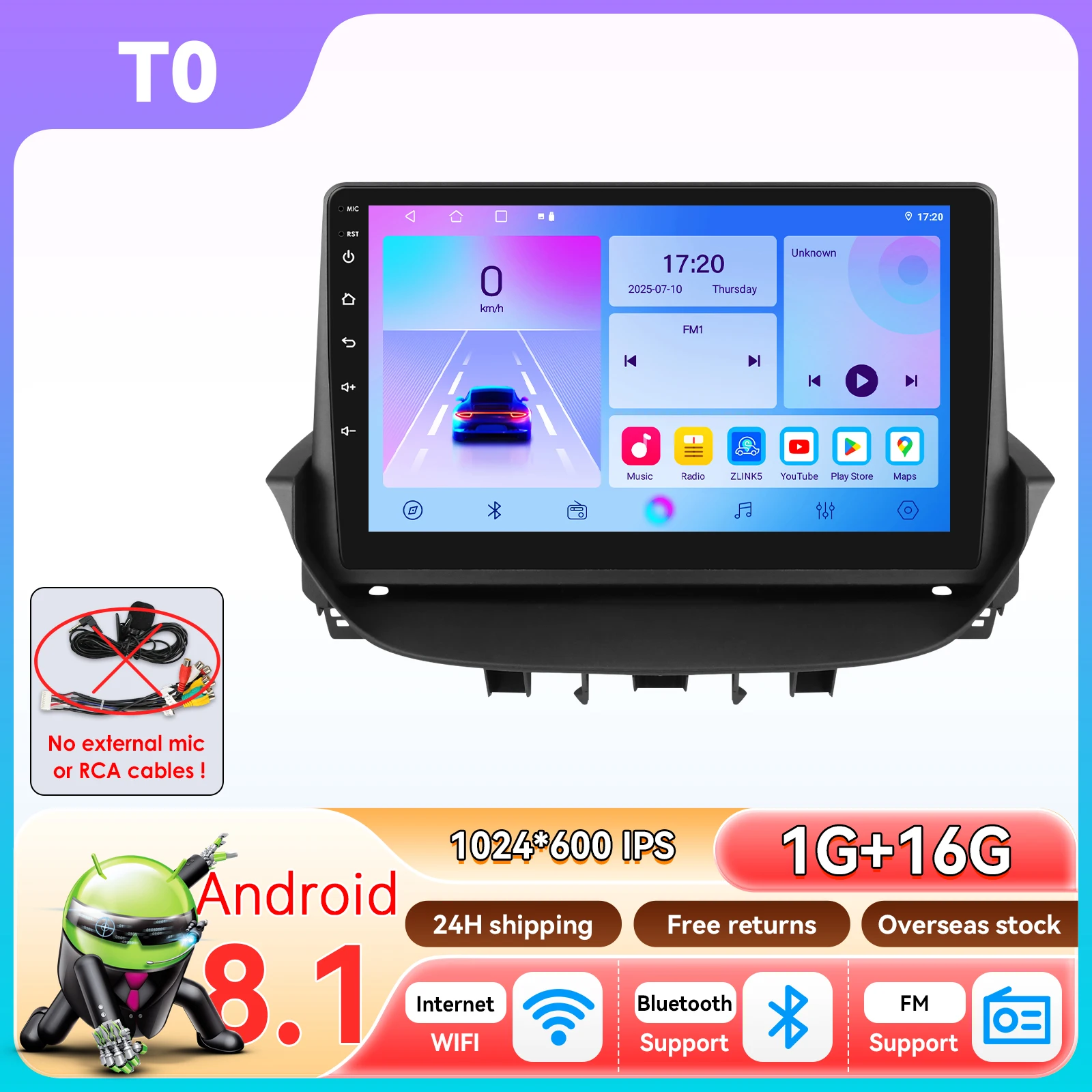 Autoradio voor Renault Laguna 2 2001 - 2007 CarPlay Android Auto Intelligent Systems Autoradio Multimedia Speler GPS 360 Cam 2DIN